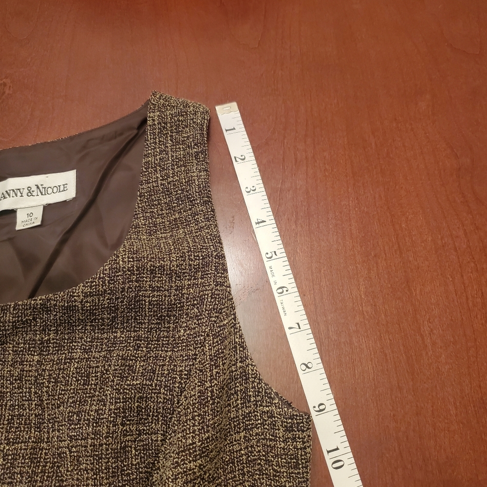 Danny & Nicole Textured Brown Dress/Jacket Set - Picture 12 of 14